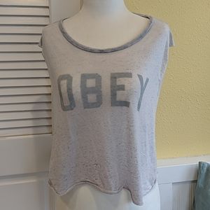 Obey cropped sleeveless tee